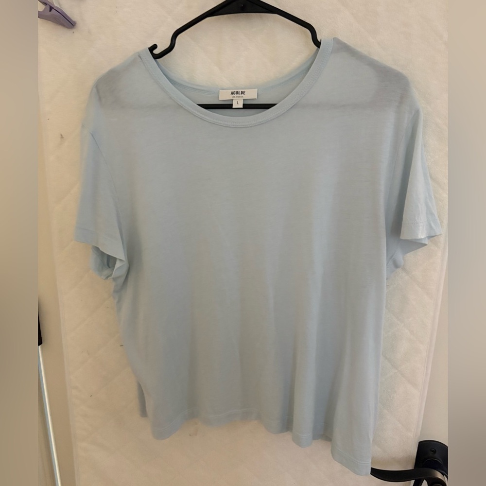 Agolde Light Blue Short Sleeve Tee